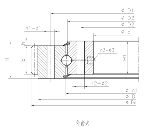 轉(zhuǎn)盤軸承四點型外齒式